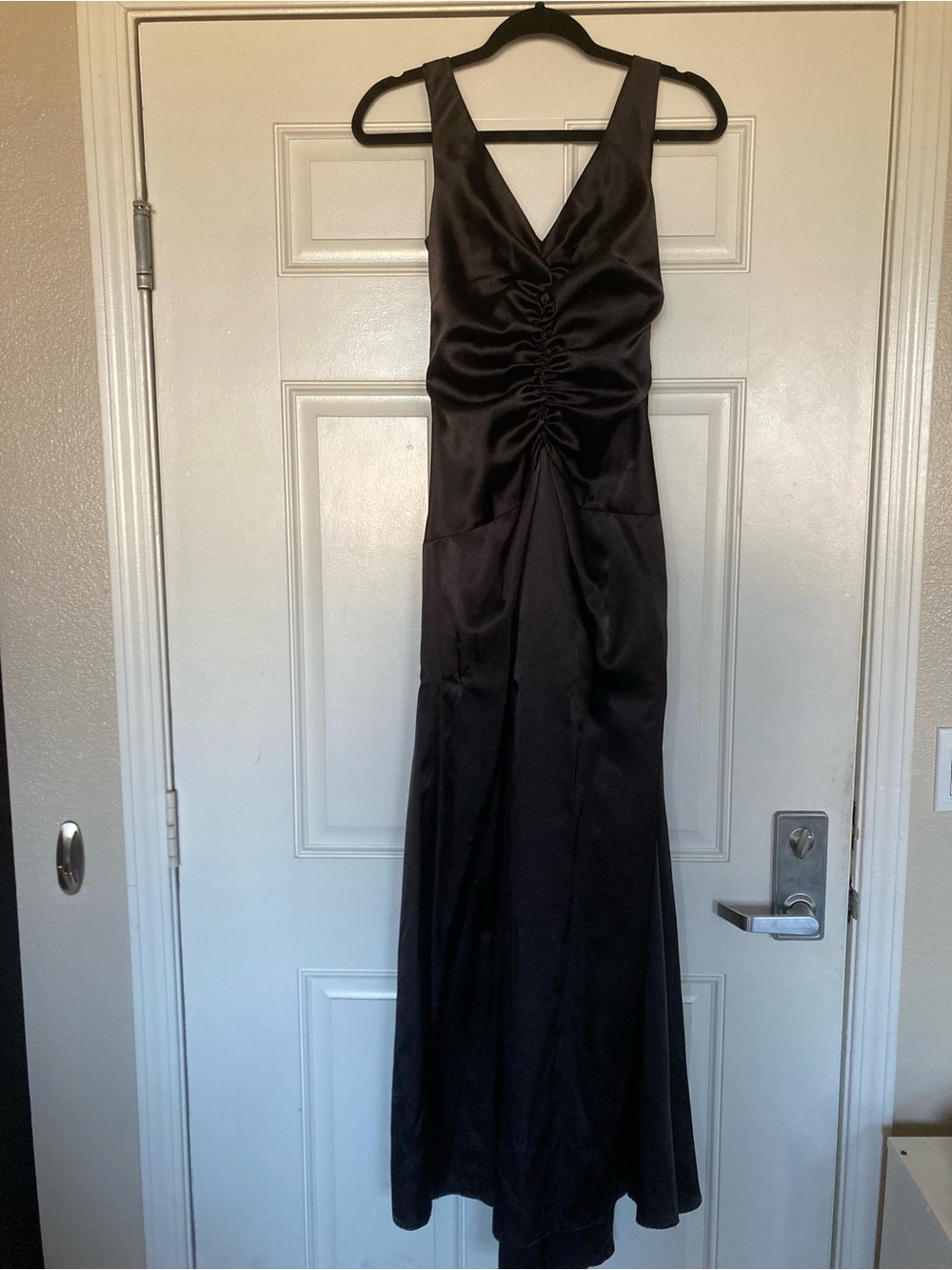 Jessica McClintock Black Satin Cocktail Dress